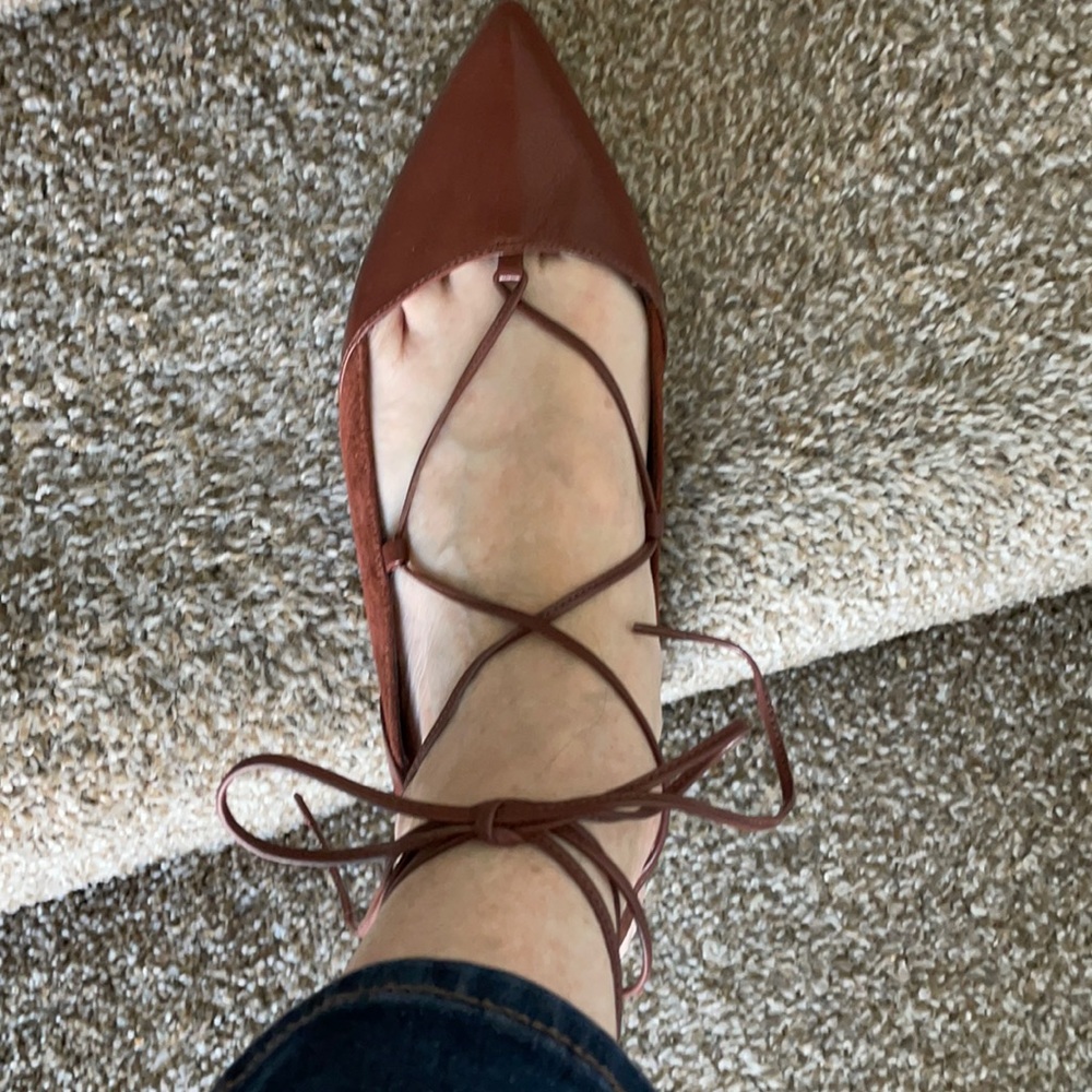 Brown flat shoes WHBM